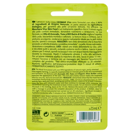 Geomar Maschera Viso 5 minuti Skin Food 2 x 7,5 mL